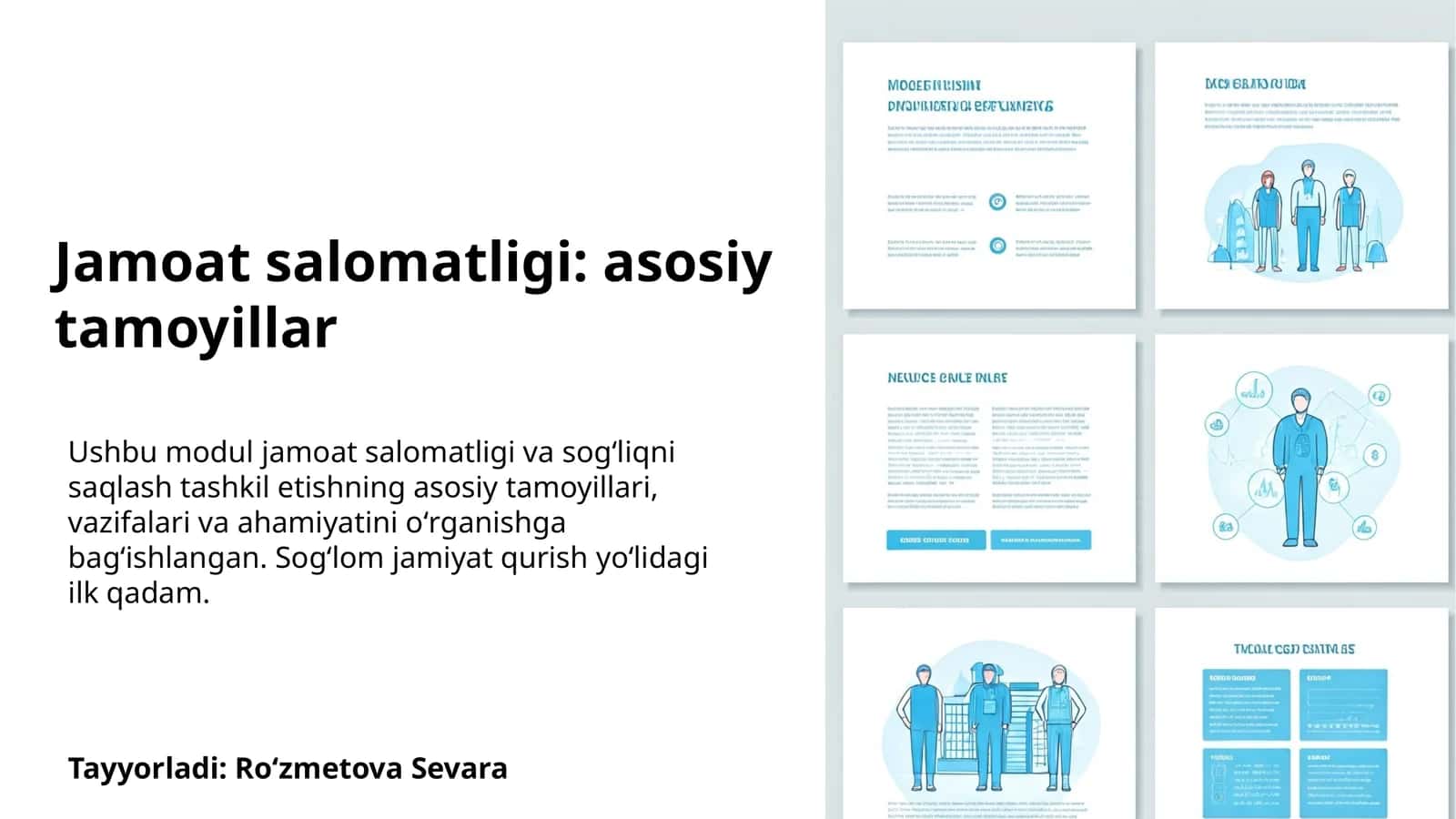 Jamoat salomatligi: asosiy tamoyillar 1
