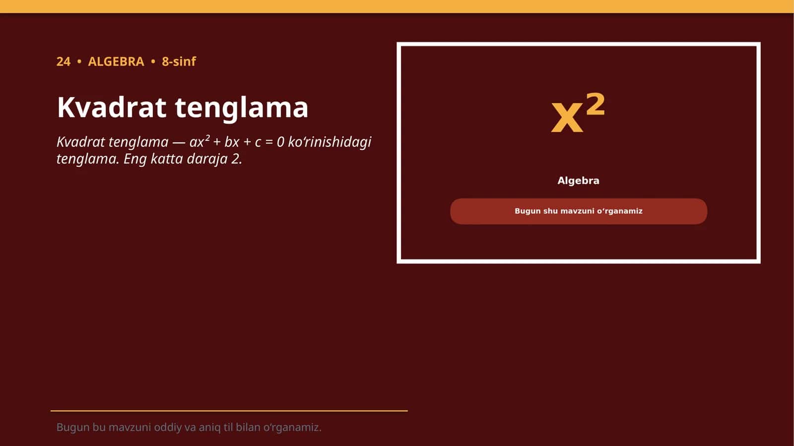 Kvadrat tenglama 1
