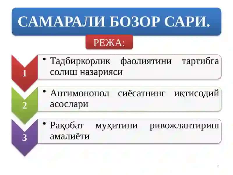 Давлаттомонидан иқтисодийотни тартибга солиш