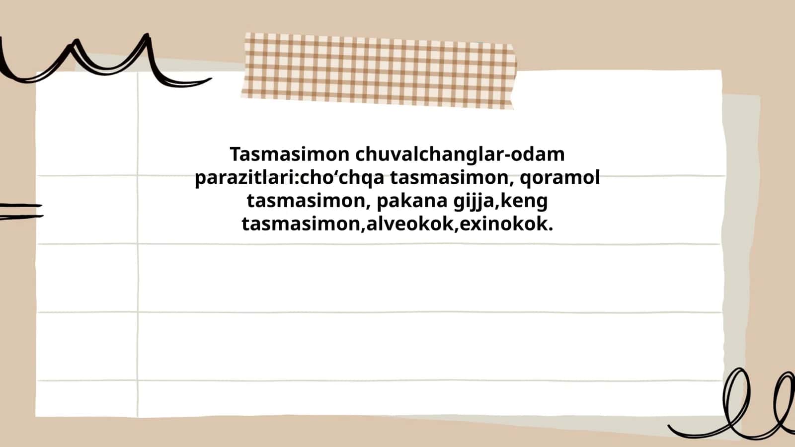Tasmasimon chuvalchanglar-odam parazitlari 1