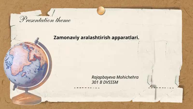 Zamonaviy aralashtirish apparatlari 1