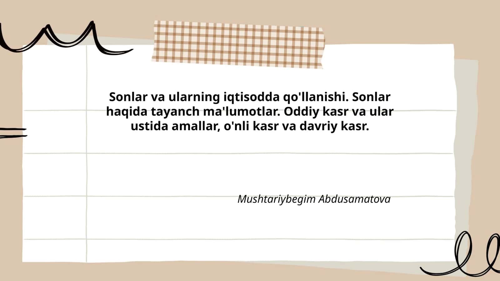 Sonlar va ularning iqtisodda qo'llanishi 1