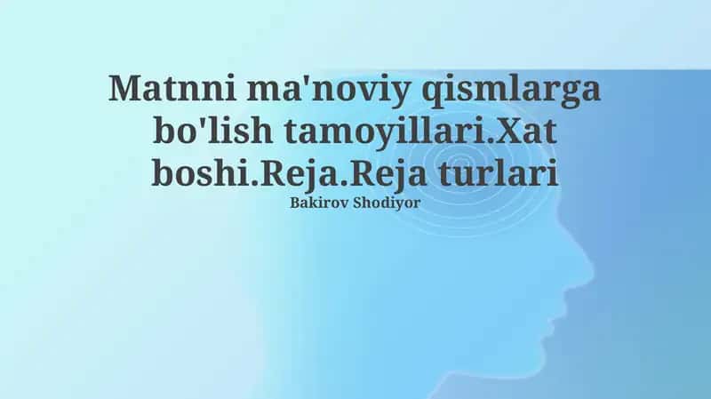 Matnni semantik qismlarga bo'lish tamoyillari 1