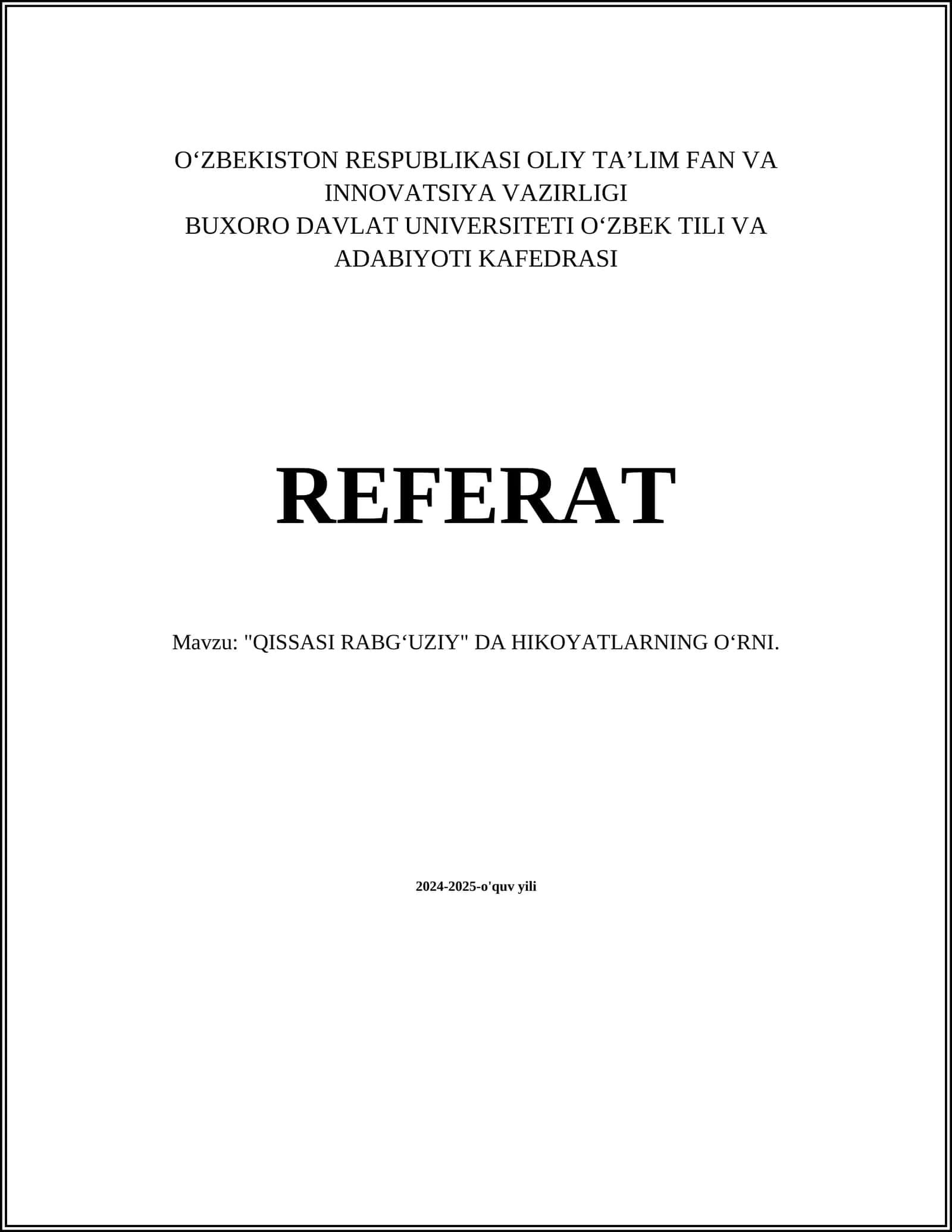 QISSASI RABG‘UZIY HIKOYATLARI 1