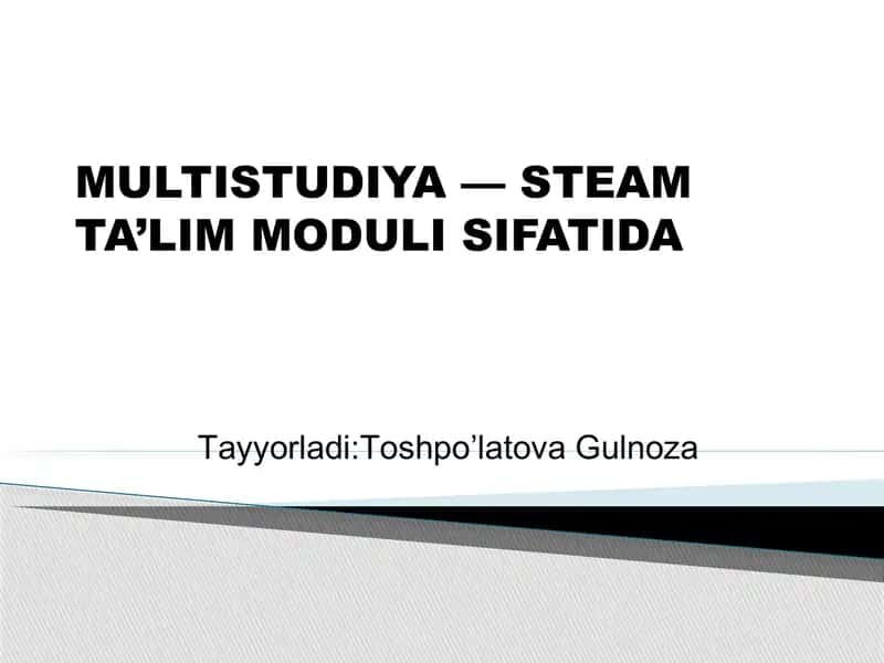 MULTISTUDIYA — STEAM TA’LIM MODULI SIFATIDA 1