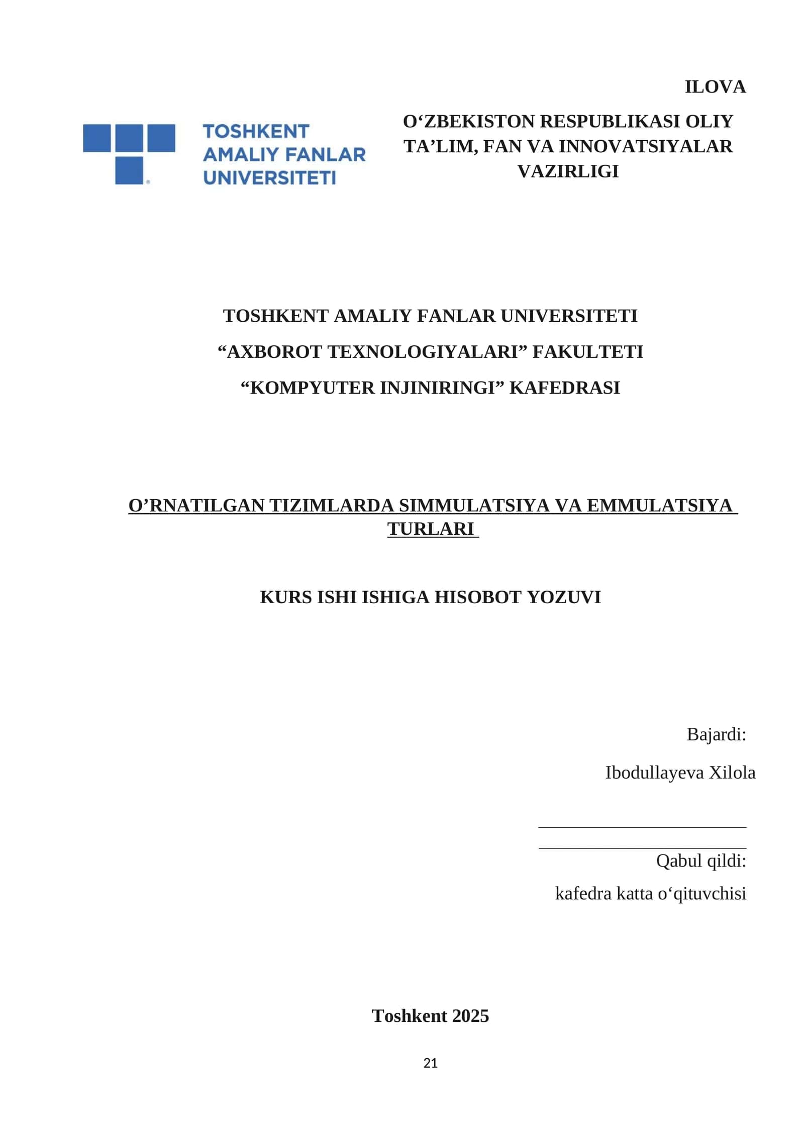 TIZIMLARDA SIMMULATSIYA VA EMMULATSIYA TURLARI 1