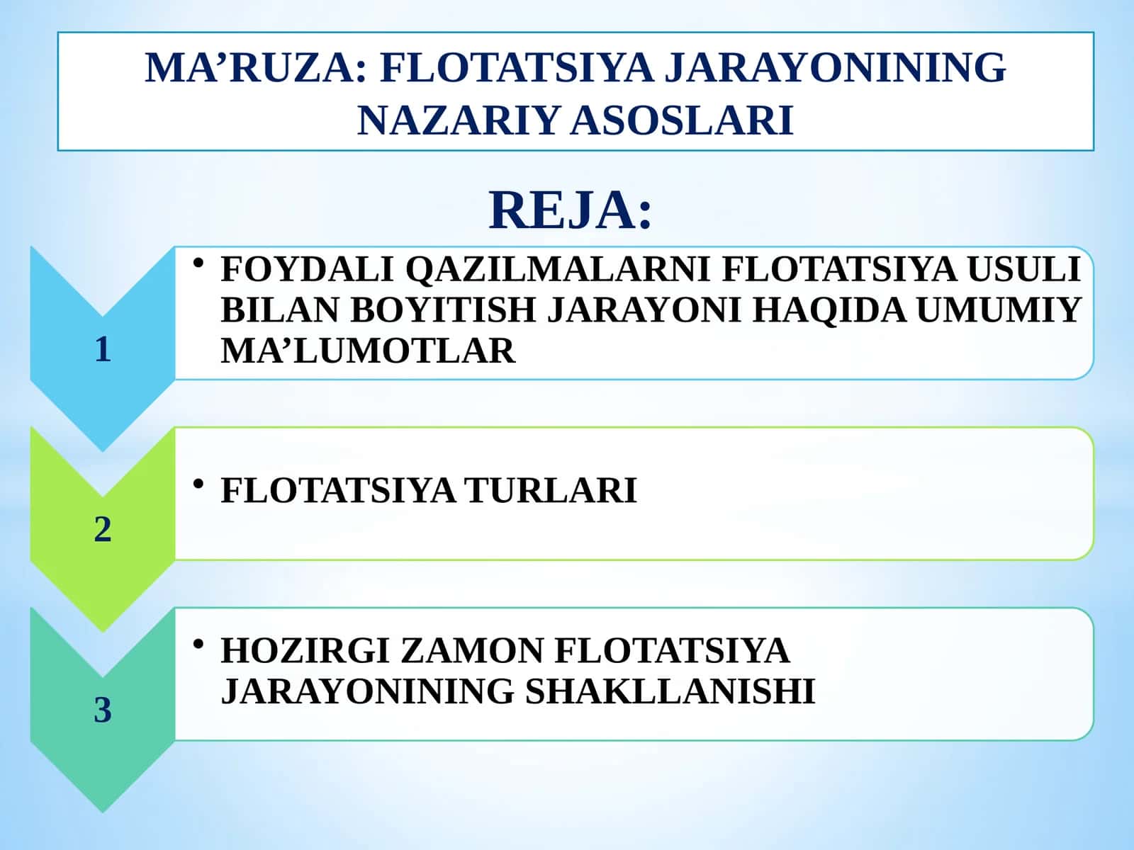 Flotatsiya Jarayonining Nazariy Asoslari 1