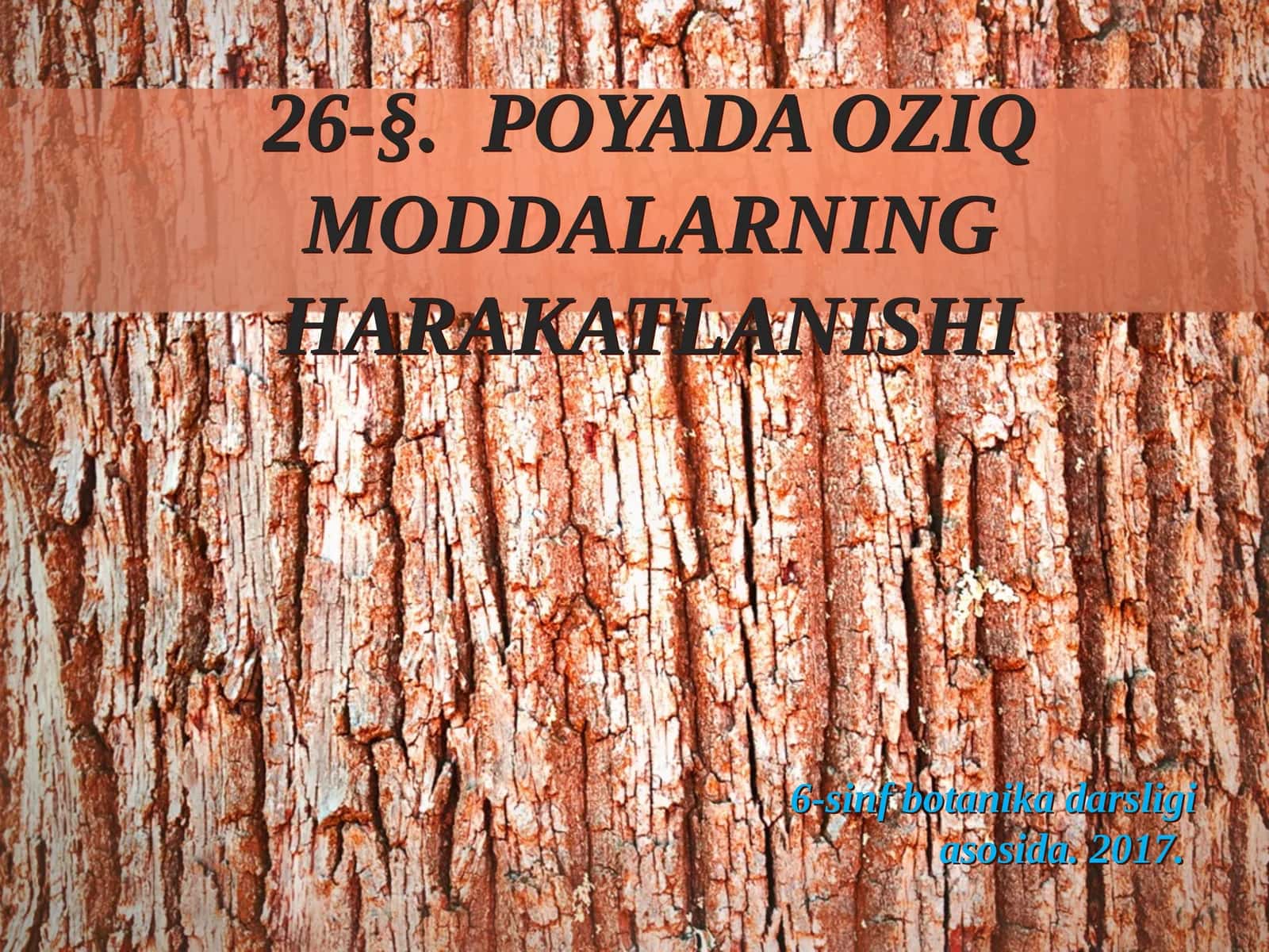 6-sinf Botanika Poyada oziq moddalarning harakatlanishi 1