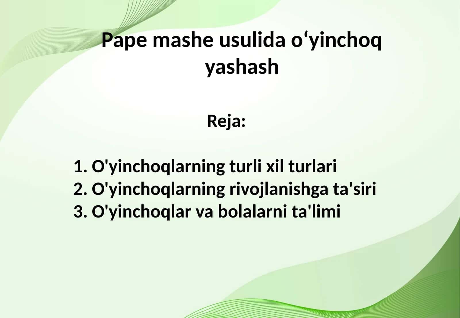 Pape mashe usulida oʻyinchoq yashash 1