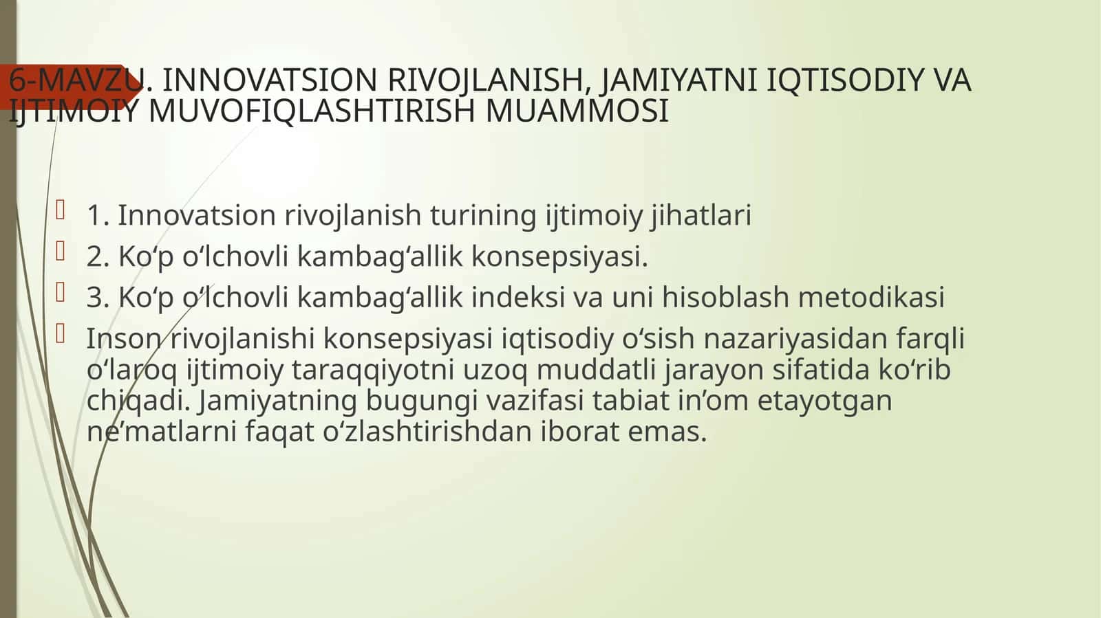 Innovatsion rivojlanish, jamiyatni iqtisodiy va ijtimoiy muvofiqlashtirish muammosi 1