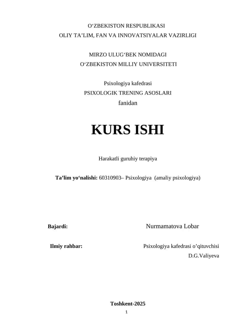 Psixologik trening asoslari 1