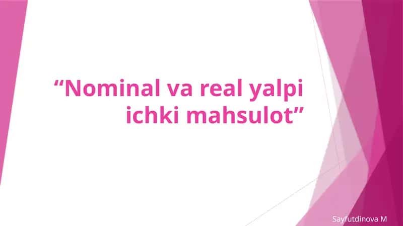 Nominal Yalpi Ichki Mahsulot 1