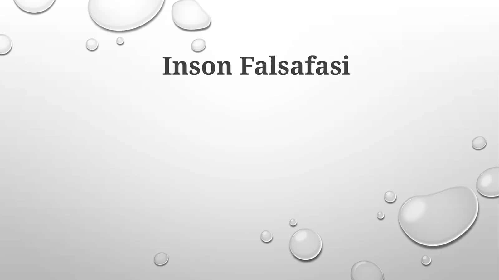 Inson Falsafasi 1