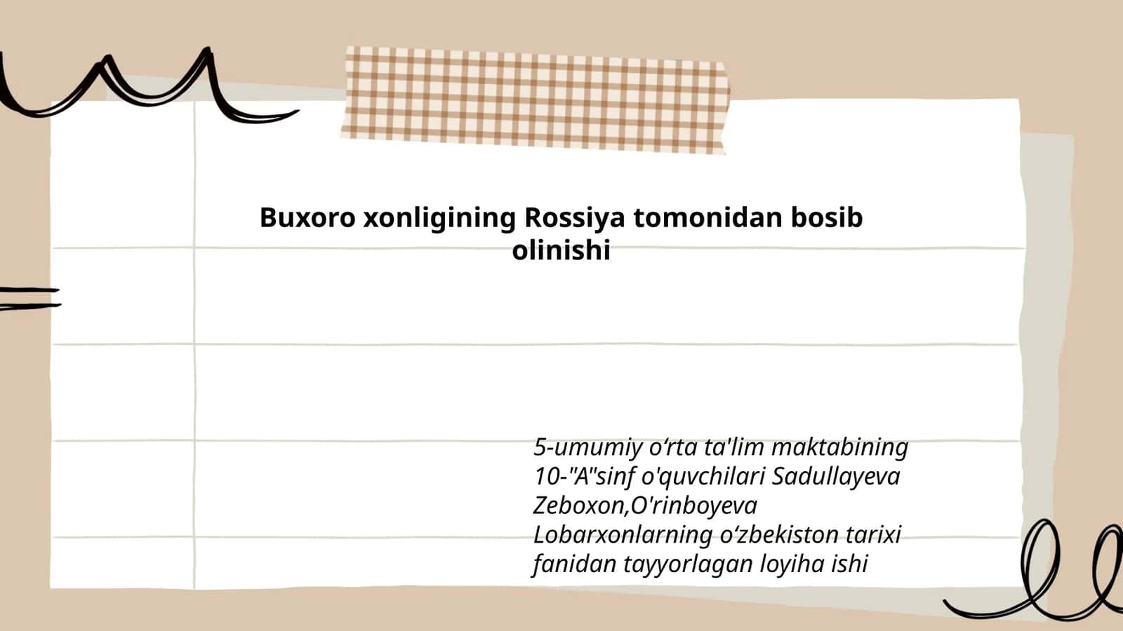 Buxoro xonligining Rossiya tomonidan bosib olinishi 1