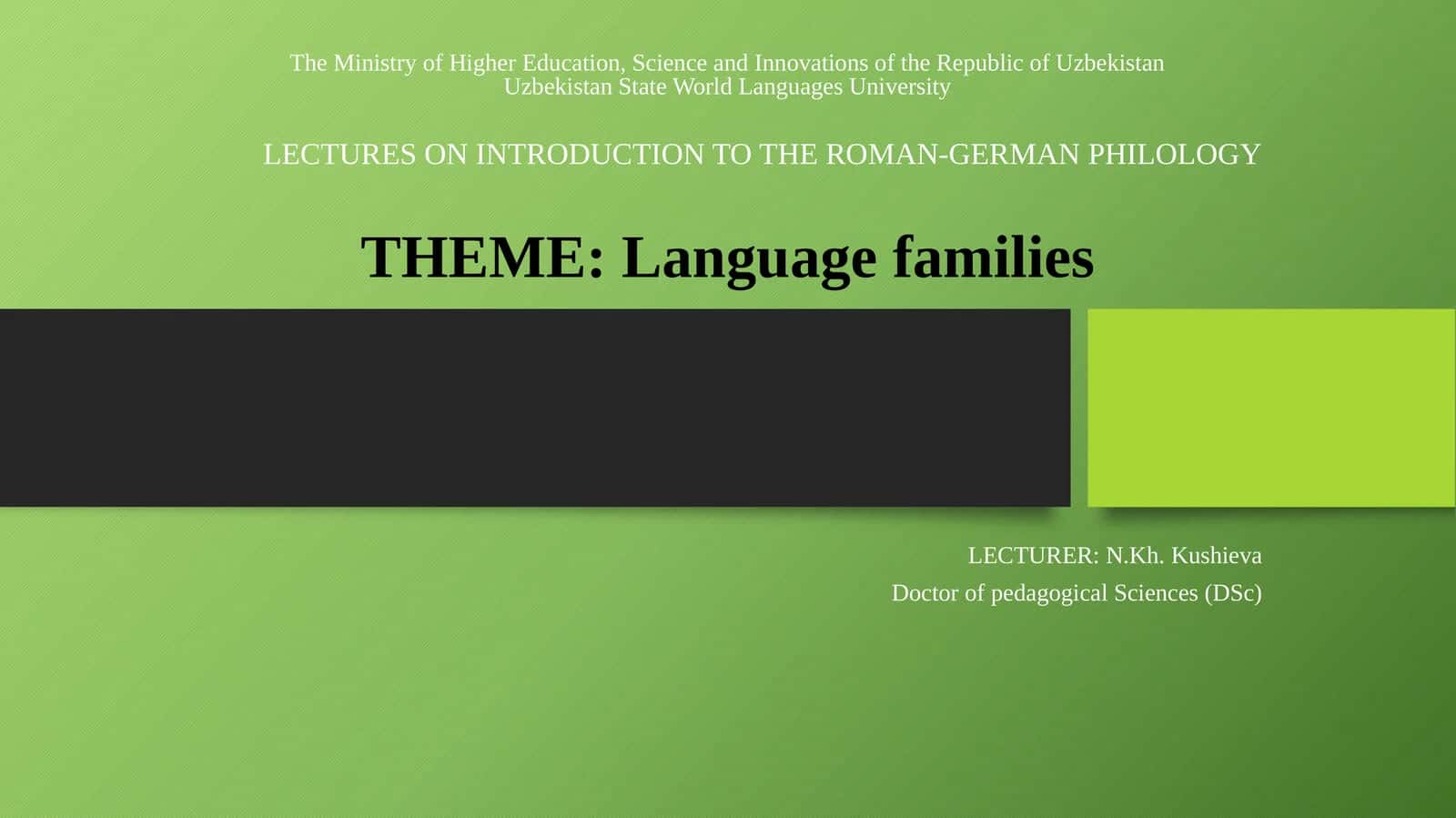 Introduction to the Roman-German Philology 1