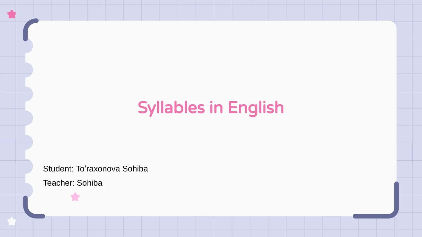 Syllables in English 1