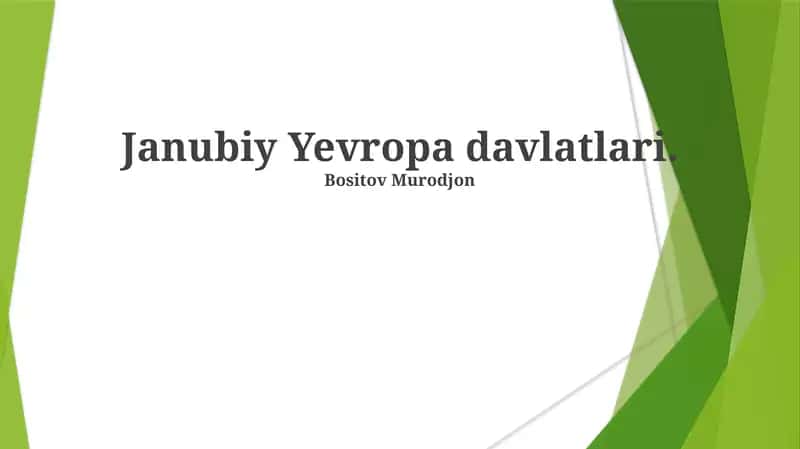Janubiy Yevropa davlatlari 1