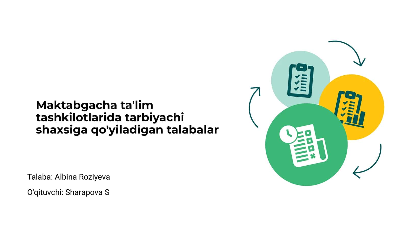 Maktabgacha ta'lim tashkilotlarida tarbiyachi shaxsiga qo'yiladigan talabalar 1