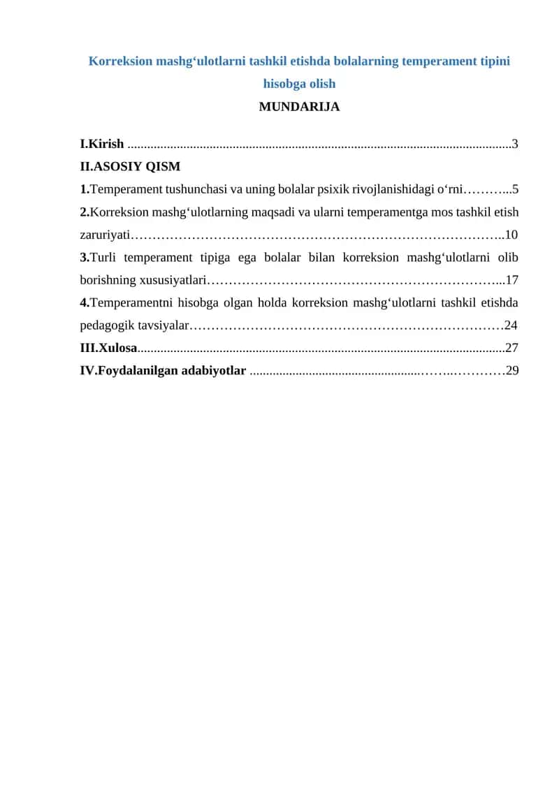 Korreksion mashg‘ulotlarni tashkil etishda bolalarning temperament tipini hisobga olish 1