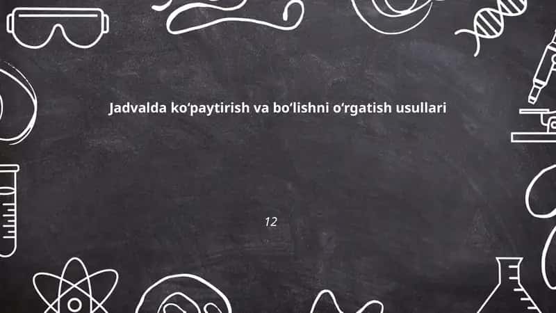 Jadvalda ko‘paytirish va bo‘lishni o‘rgatish usullari 1