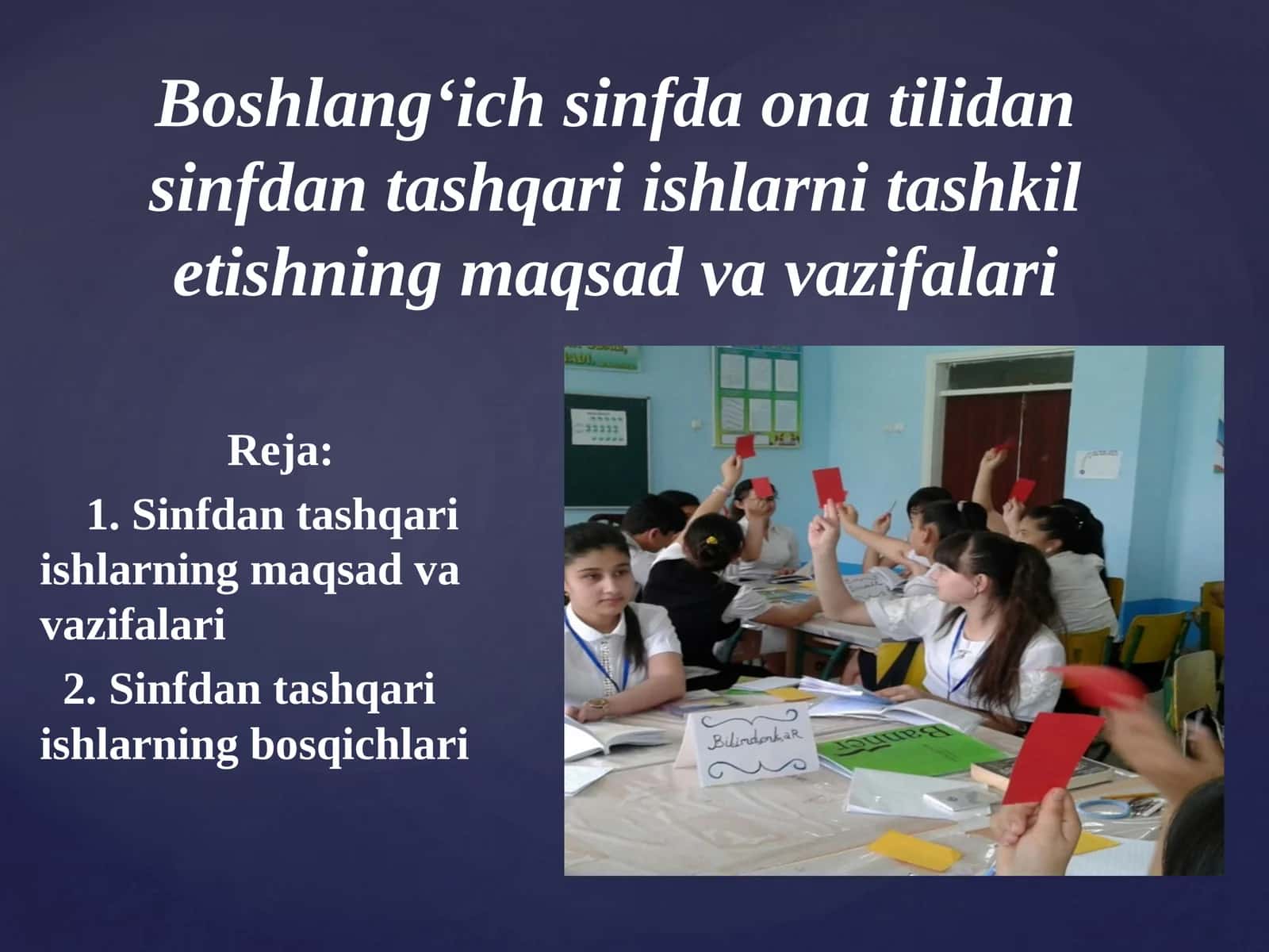 Sinfdan tashqari ishlarni tashkil etish 1
