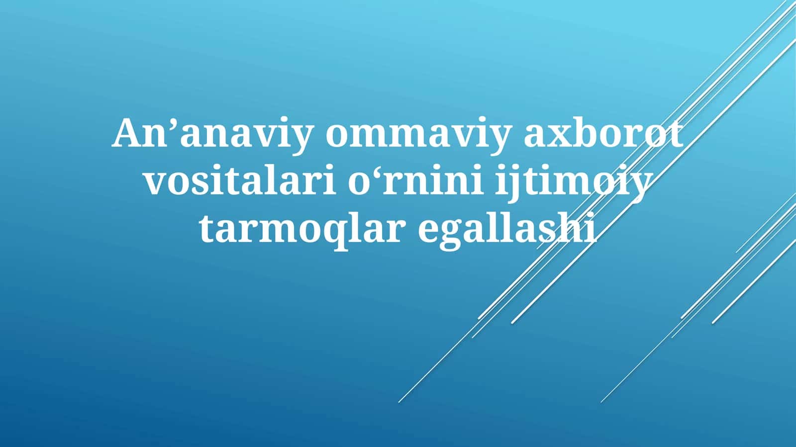 Anʼanaviy va Ijtimoiy Tarmoqlar Galshi 1