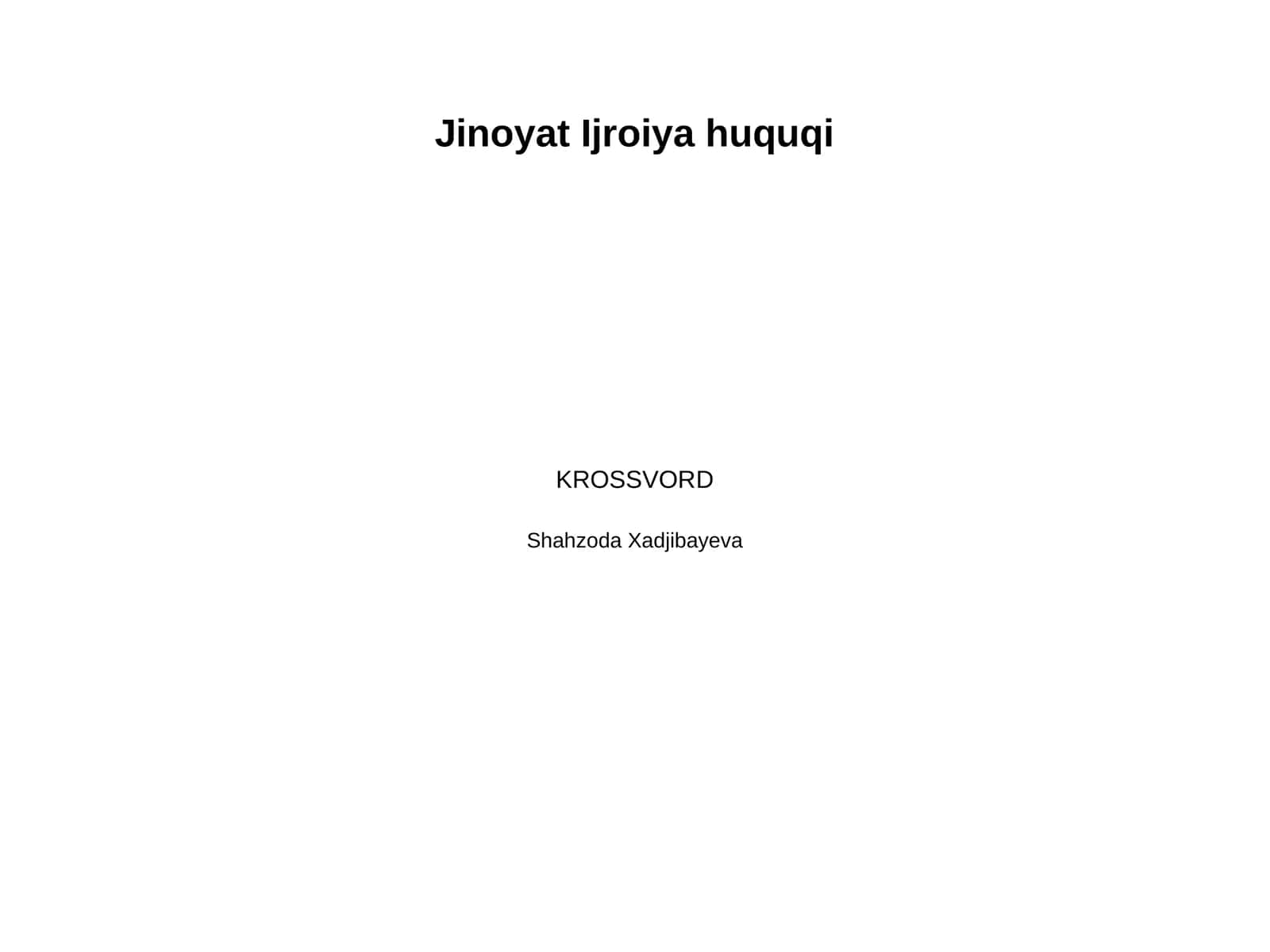 Jinoyat Ijroiya huquqi 1