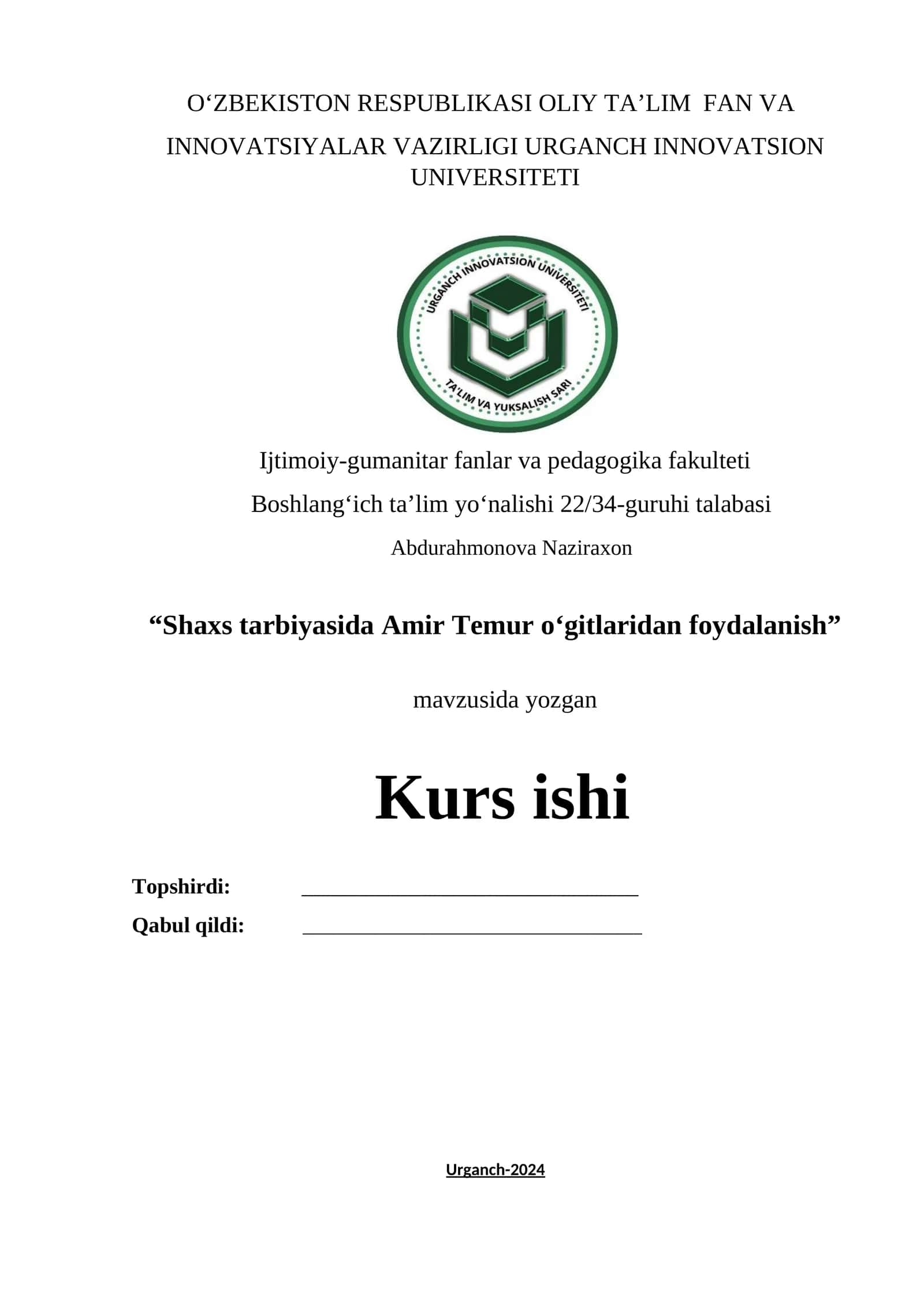 Amir Temur oʻgitlaridan foydalanish 1