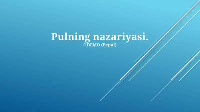 Pulning nazariyasi 1