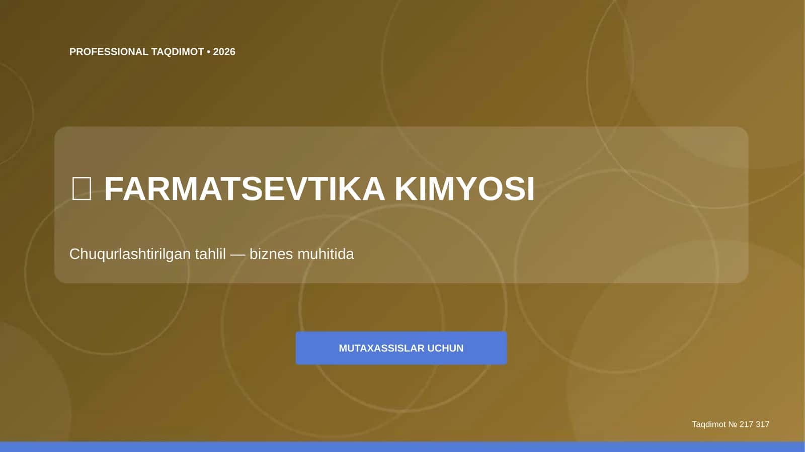 FARMATSEVTIKA KIMYOSI 1