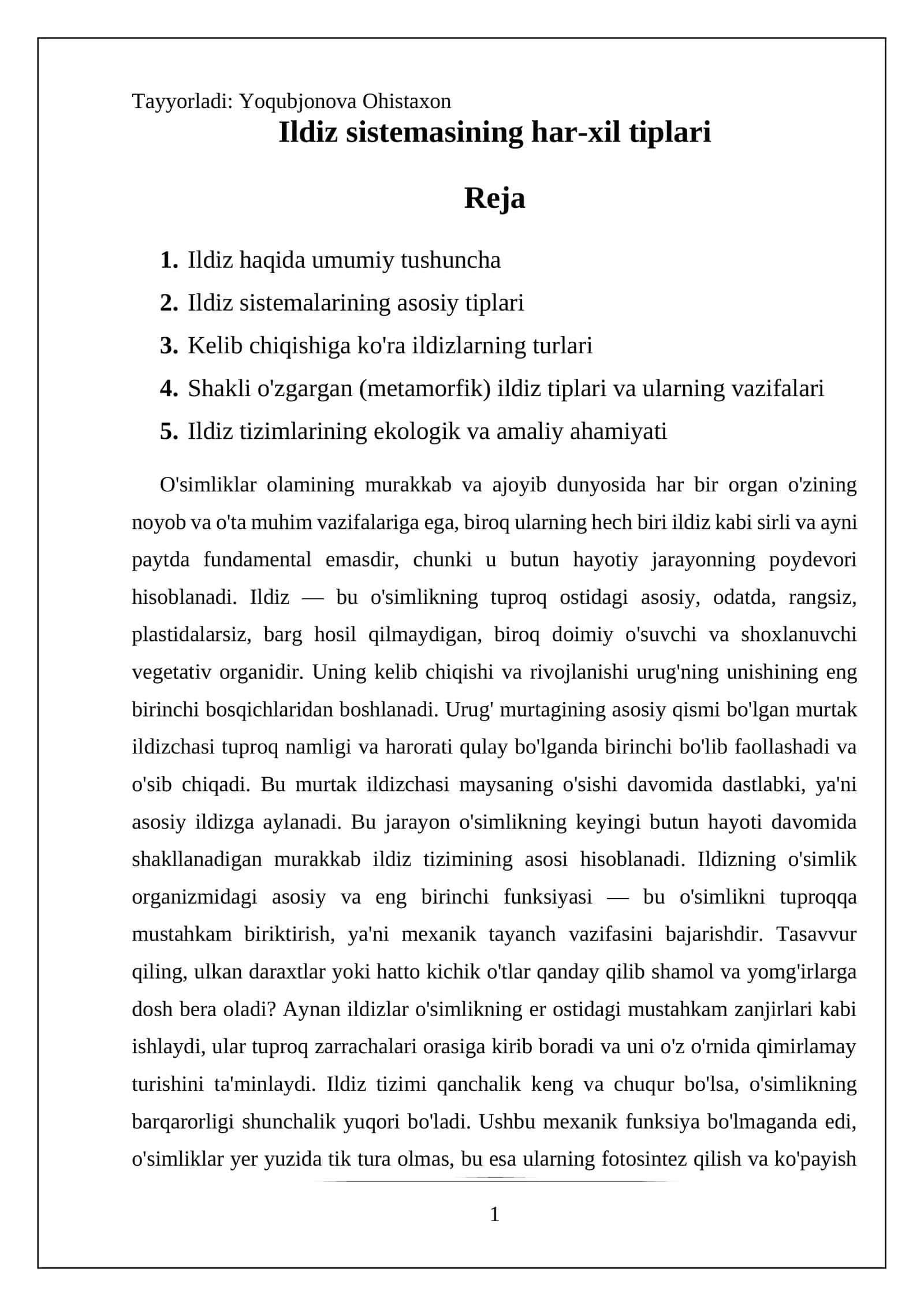 Ildiz sistemasining har-xil tiplari 1