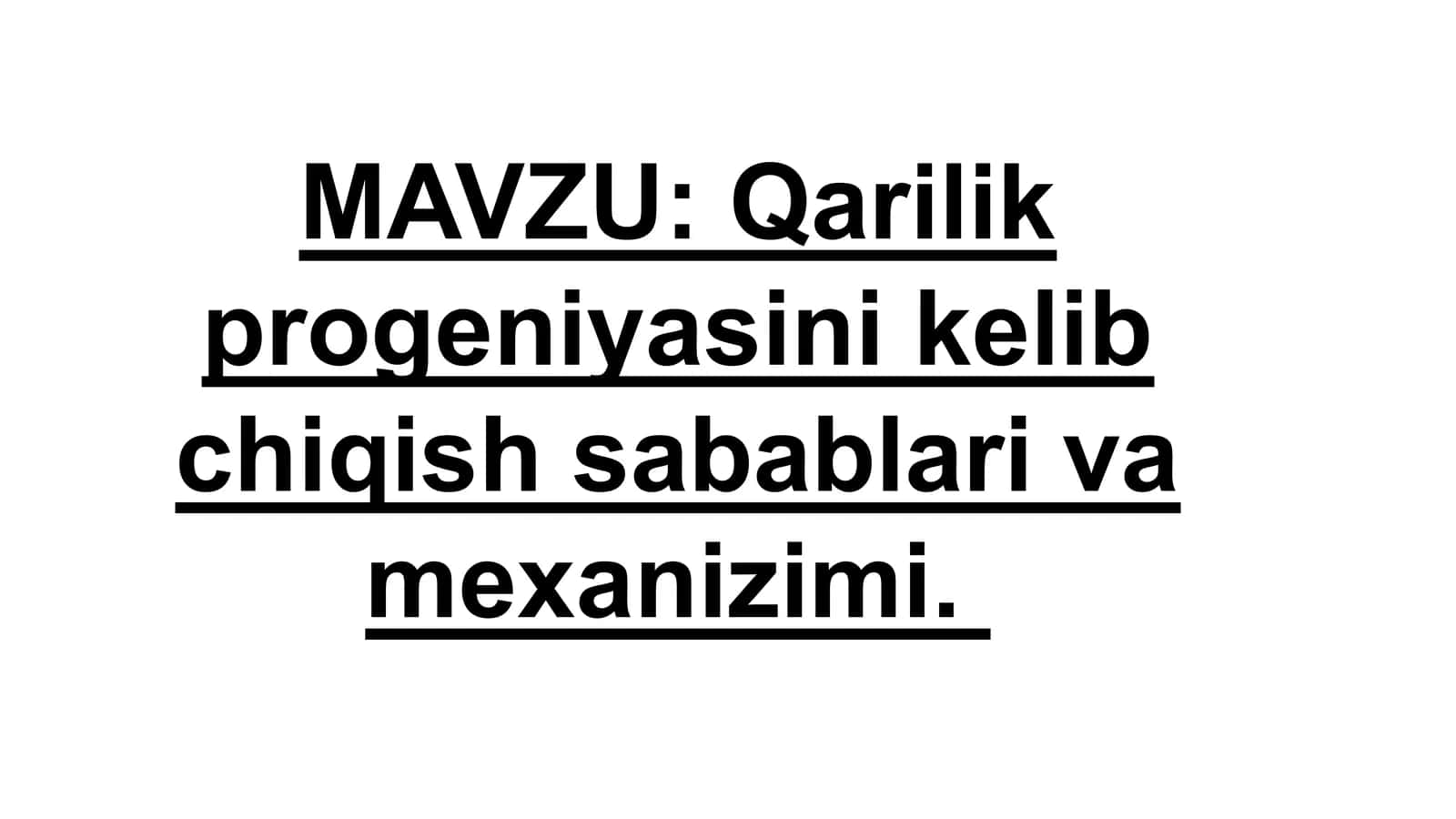 Qarilik progeniyasi 1