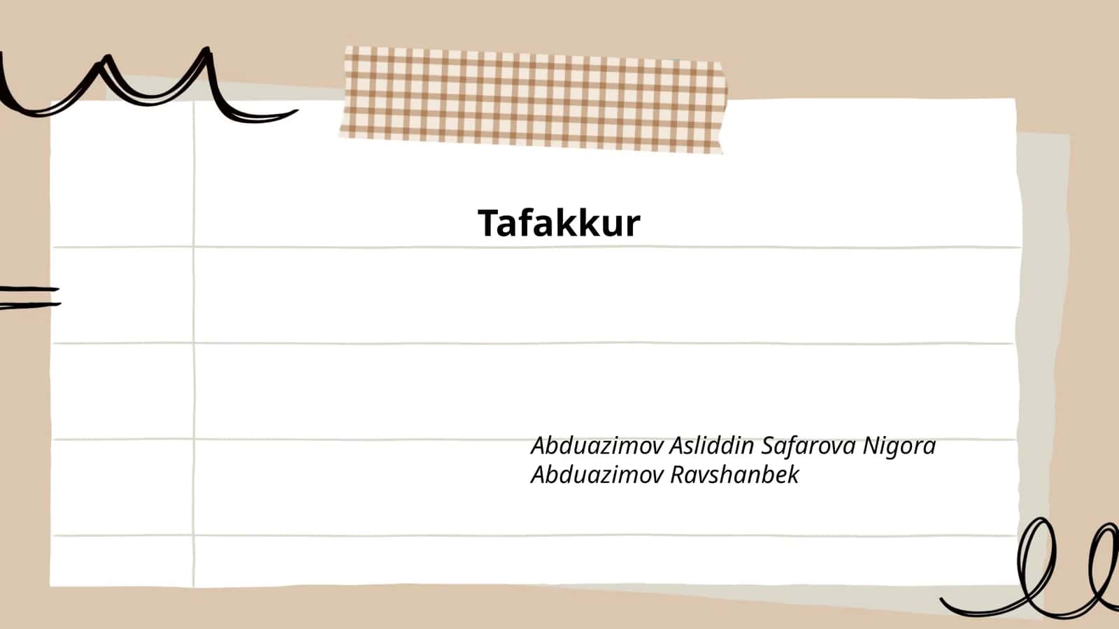 Tafakkur 1