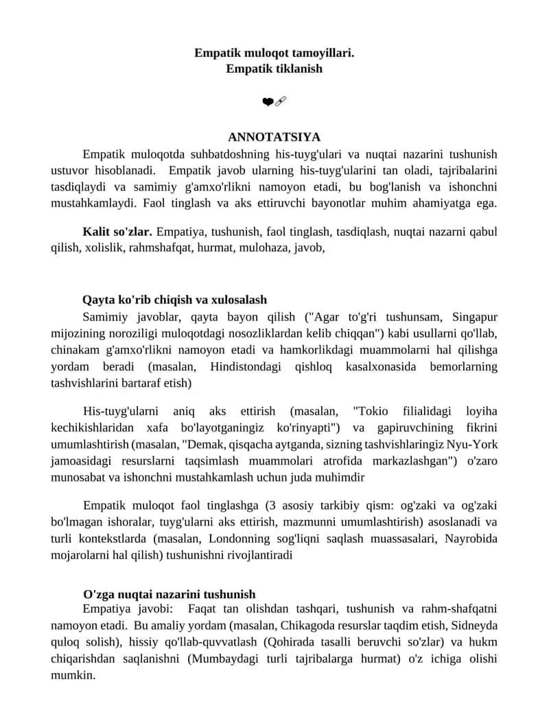 Empatik muloqot tamoyillari 1