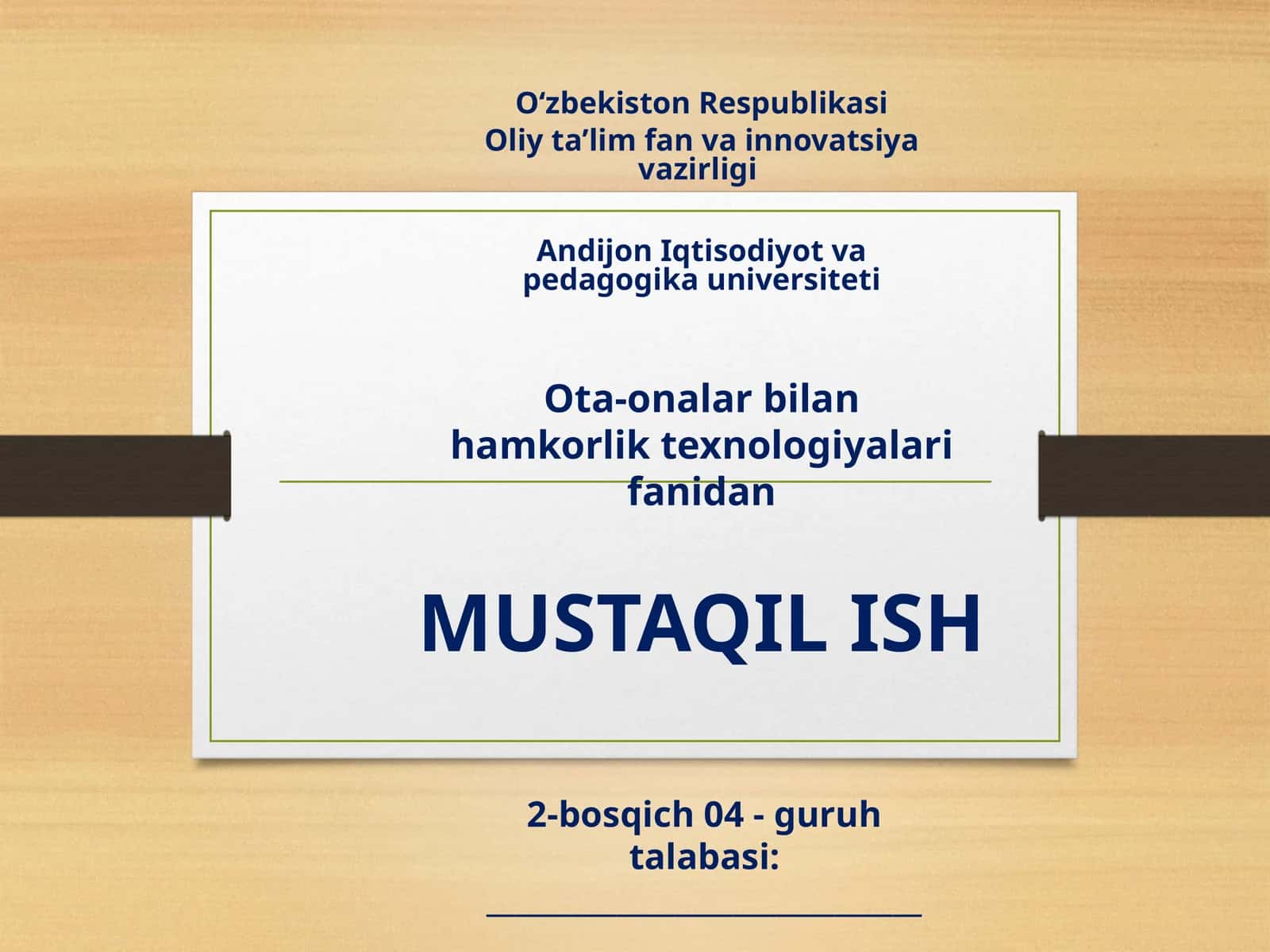 Oila davlat va jamiyat ardog’ida 1