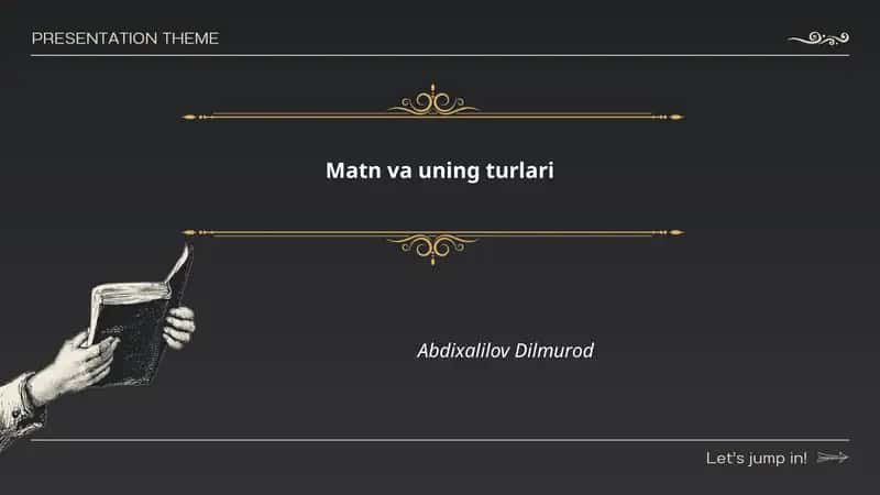 Matn va uning turlari 1