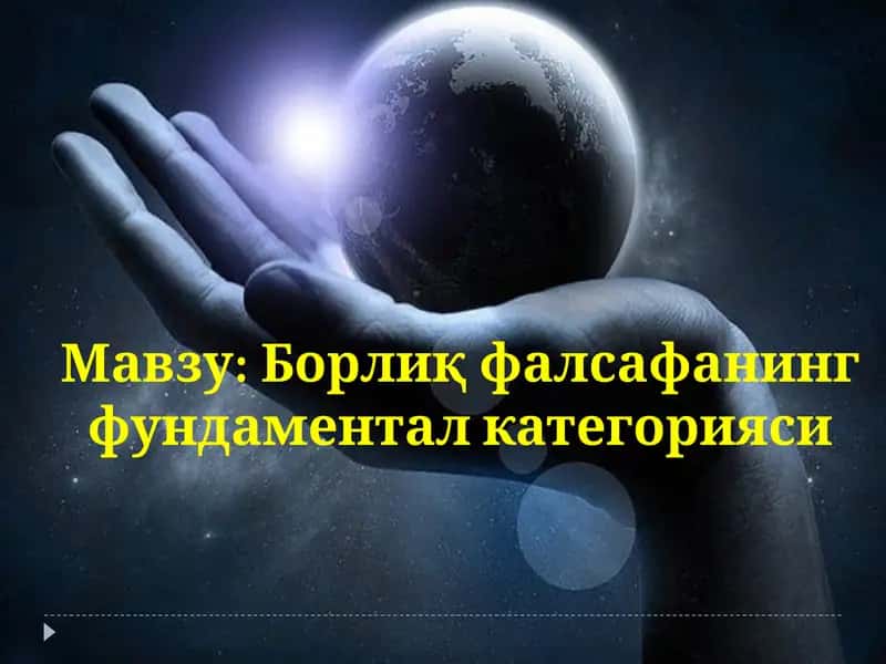 Борлиқ фалсафанинг фундаментал категорияси 1