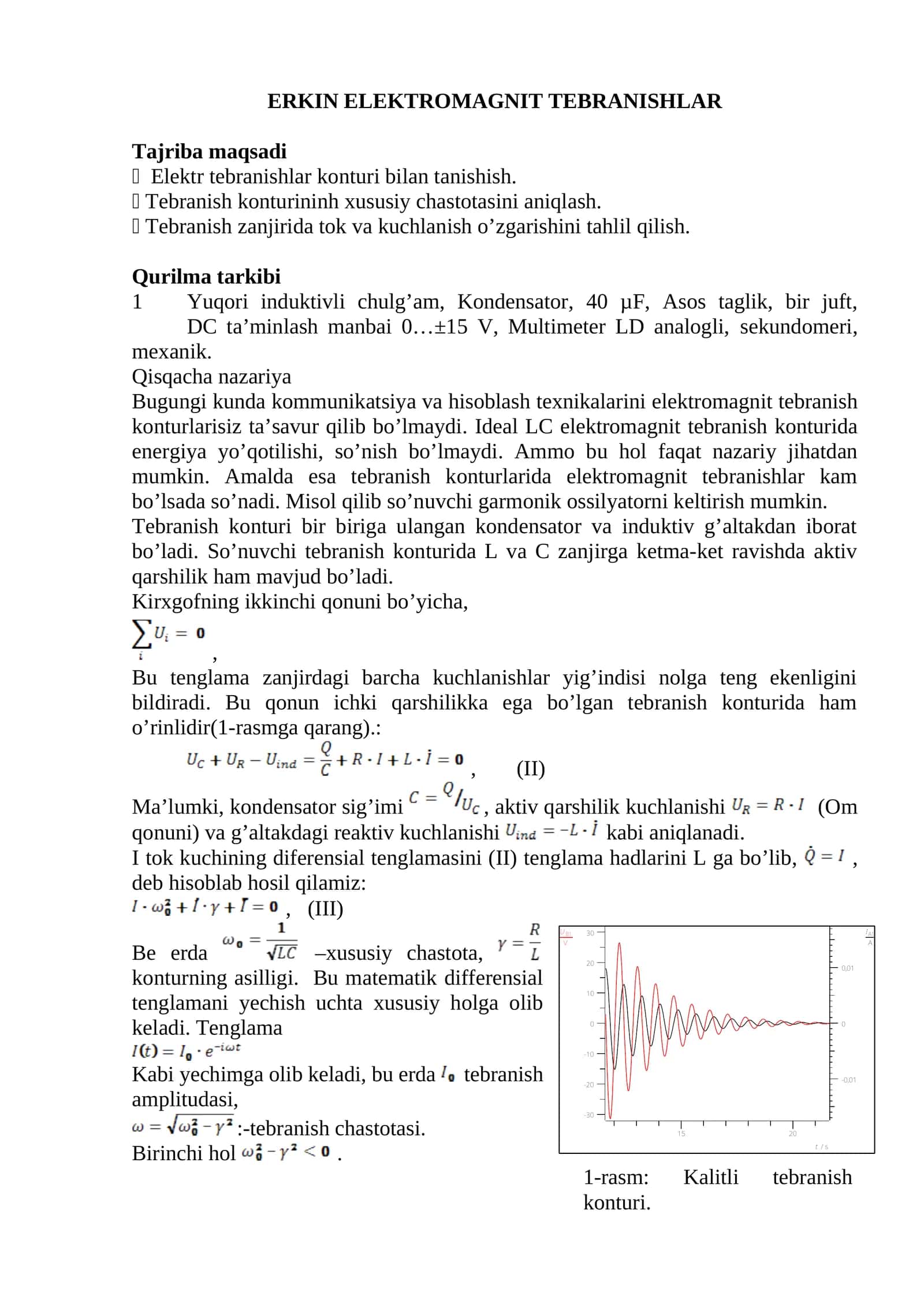 ERKIN ELEKTROMAGNIT TEBRANISHLAR 1