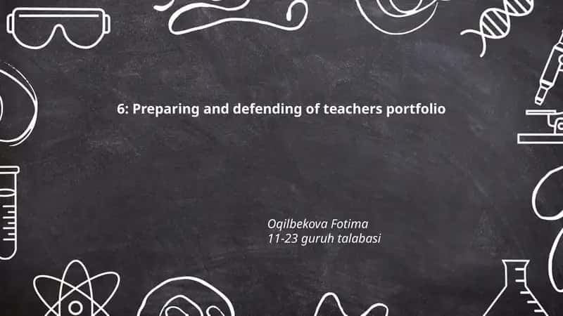 Preparing and defending of teachers portfolio 1