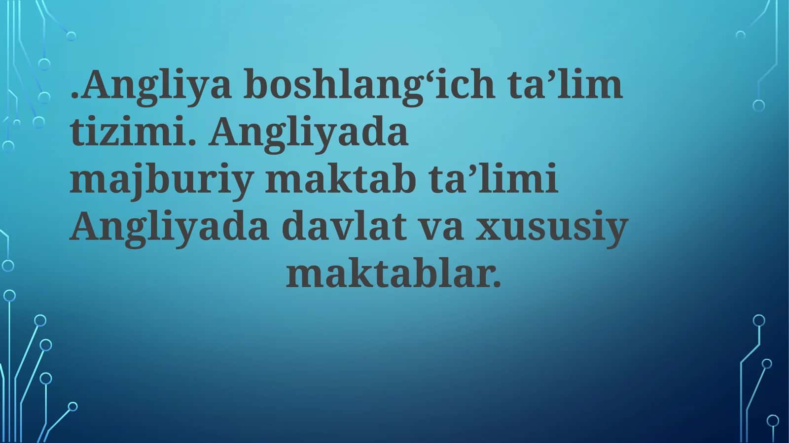 Angliya boshlang'ich ta'lim tizimi 1