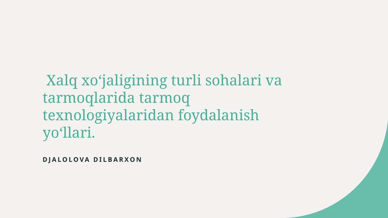 Tarmoq texnologiyalari 1
