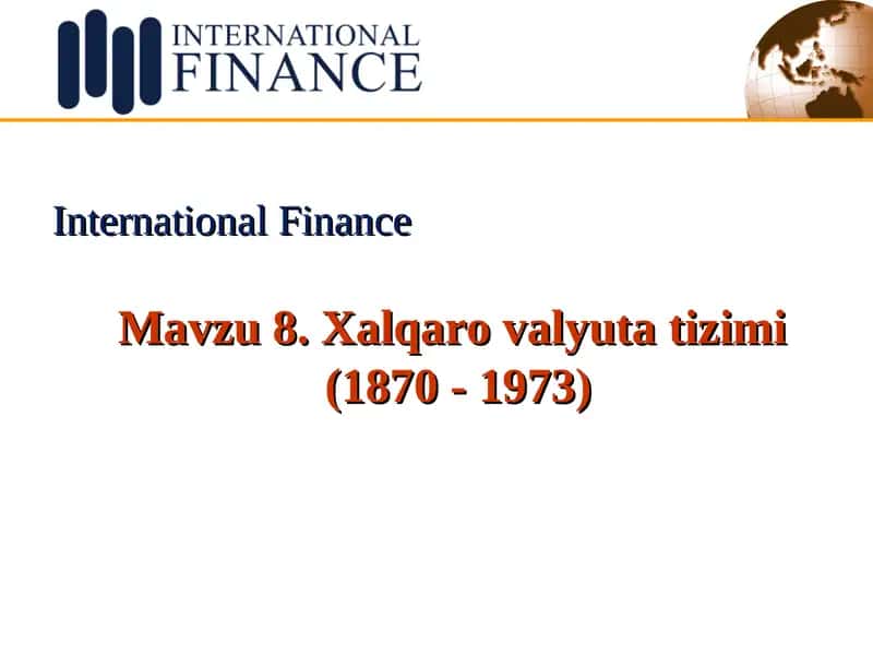 International Finance 1