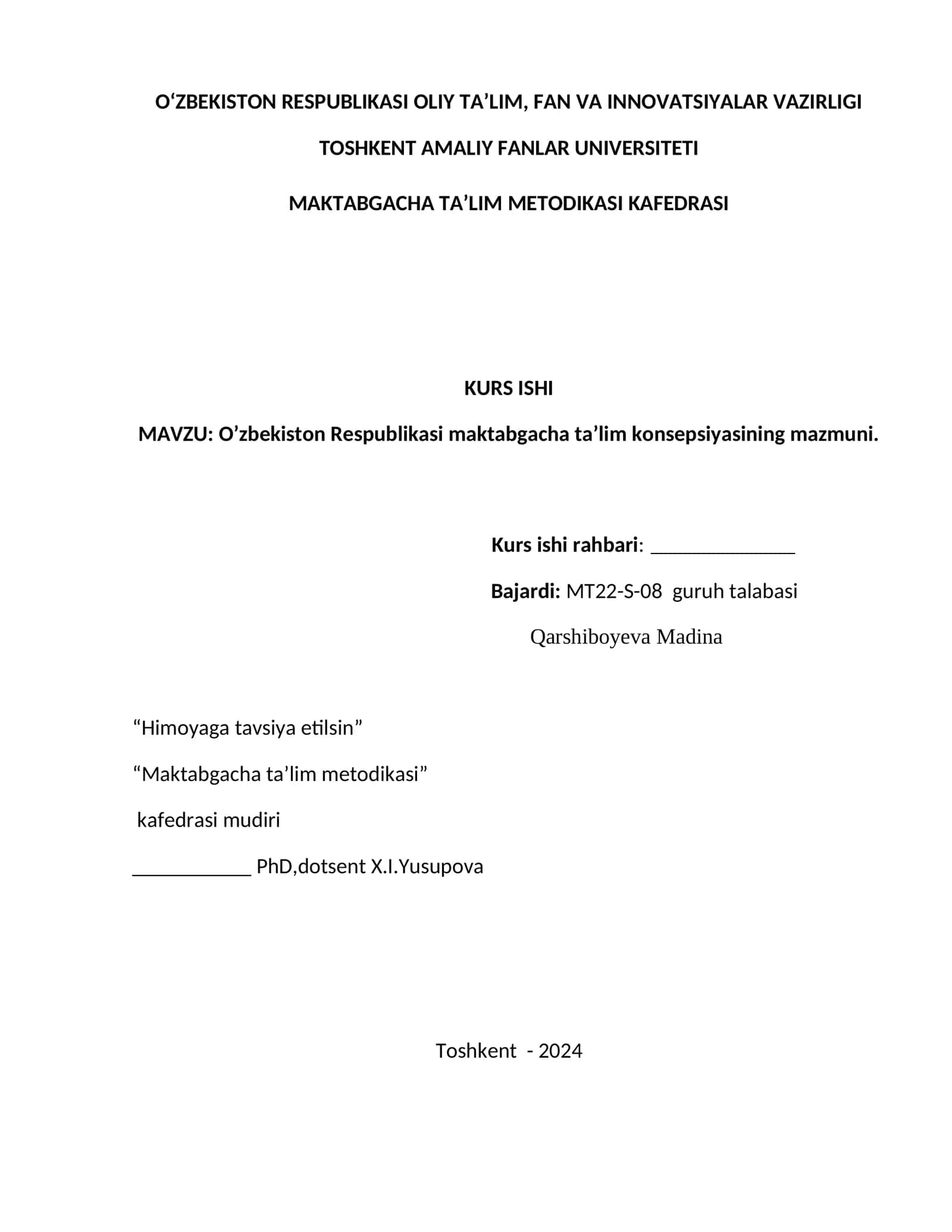 O’zbekiston Respublikasi maktabgacha ta’lim konsepsiyasining mazmuni 1