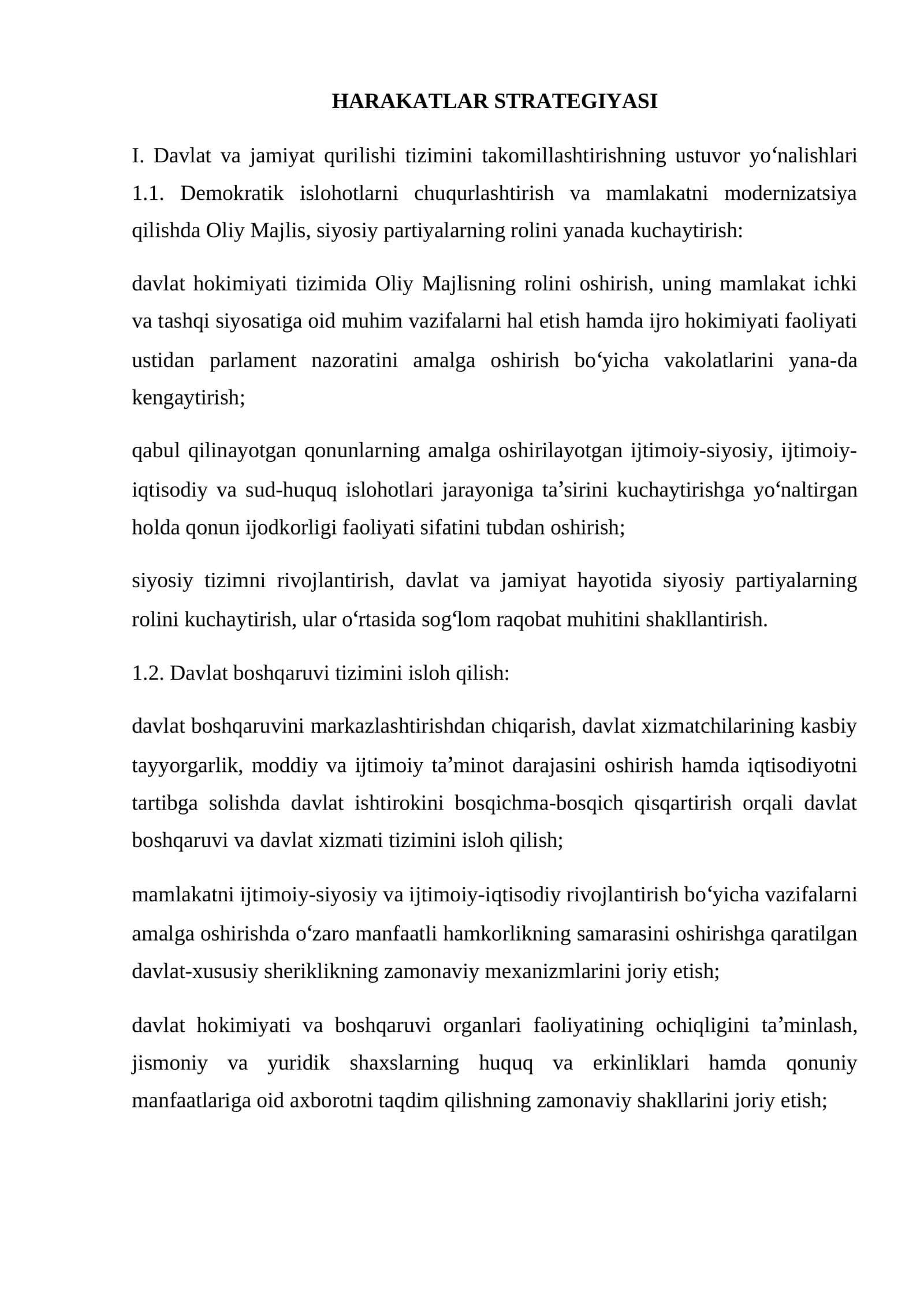 HARAKATLAR STRATEGIYASI 1