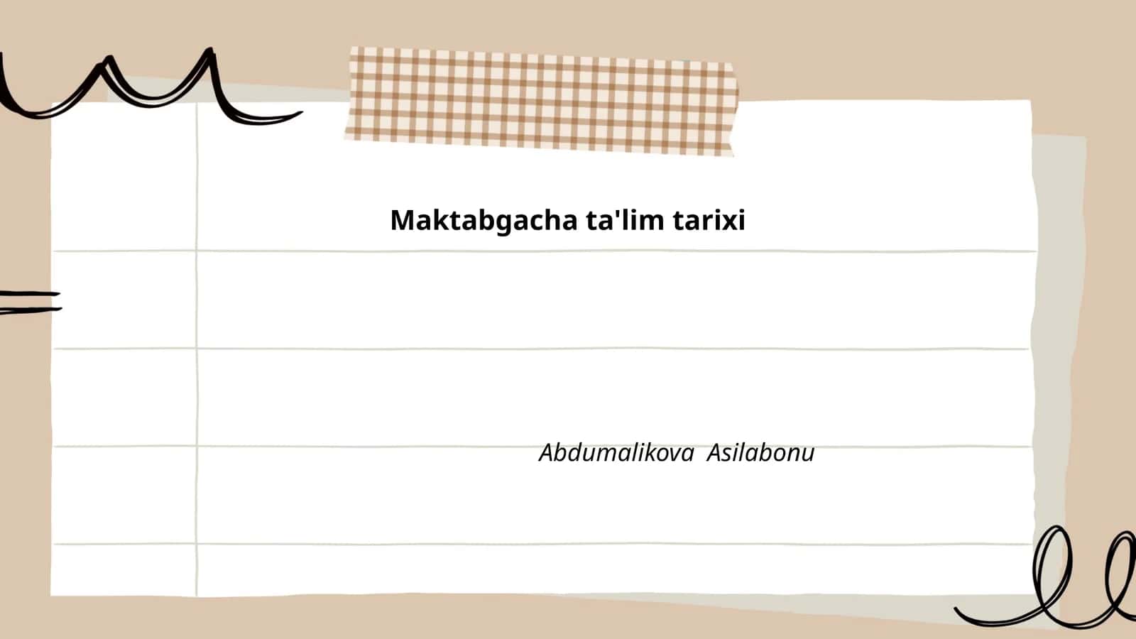 Maktabgacha ta'lim tarixi 1