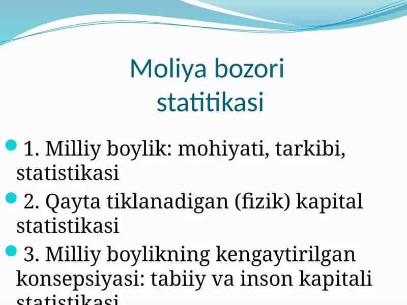 Moliya bozoristatikasi 1