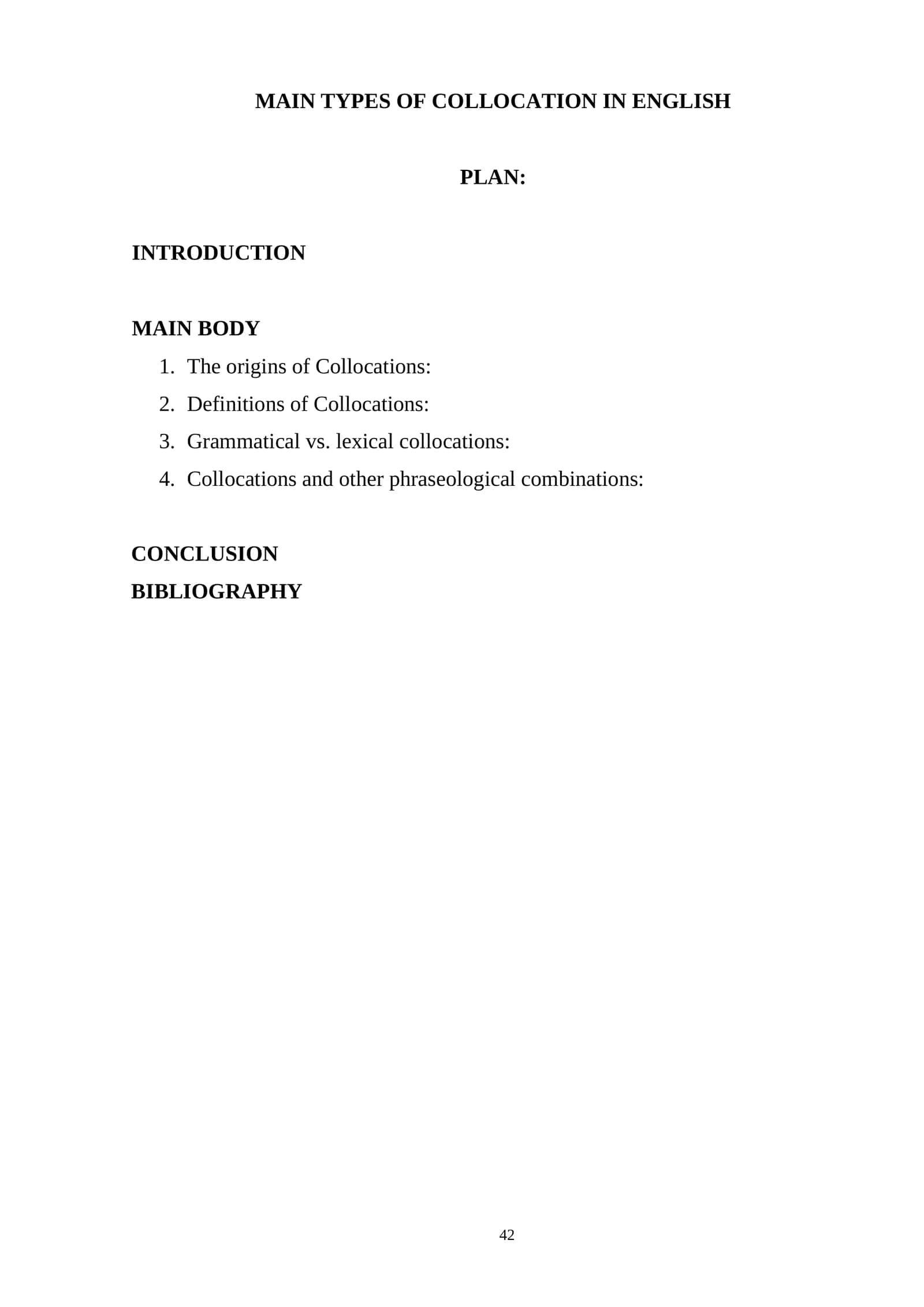 MAIN TYPES OF COLLOCATION IN ENGLISH 1