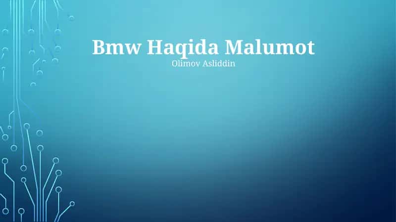 Bmw Haqida Malumot 1