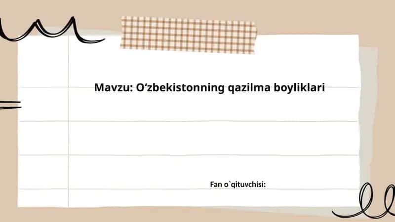 Oʻzbekistonning qazilma boyliklari 1