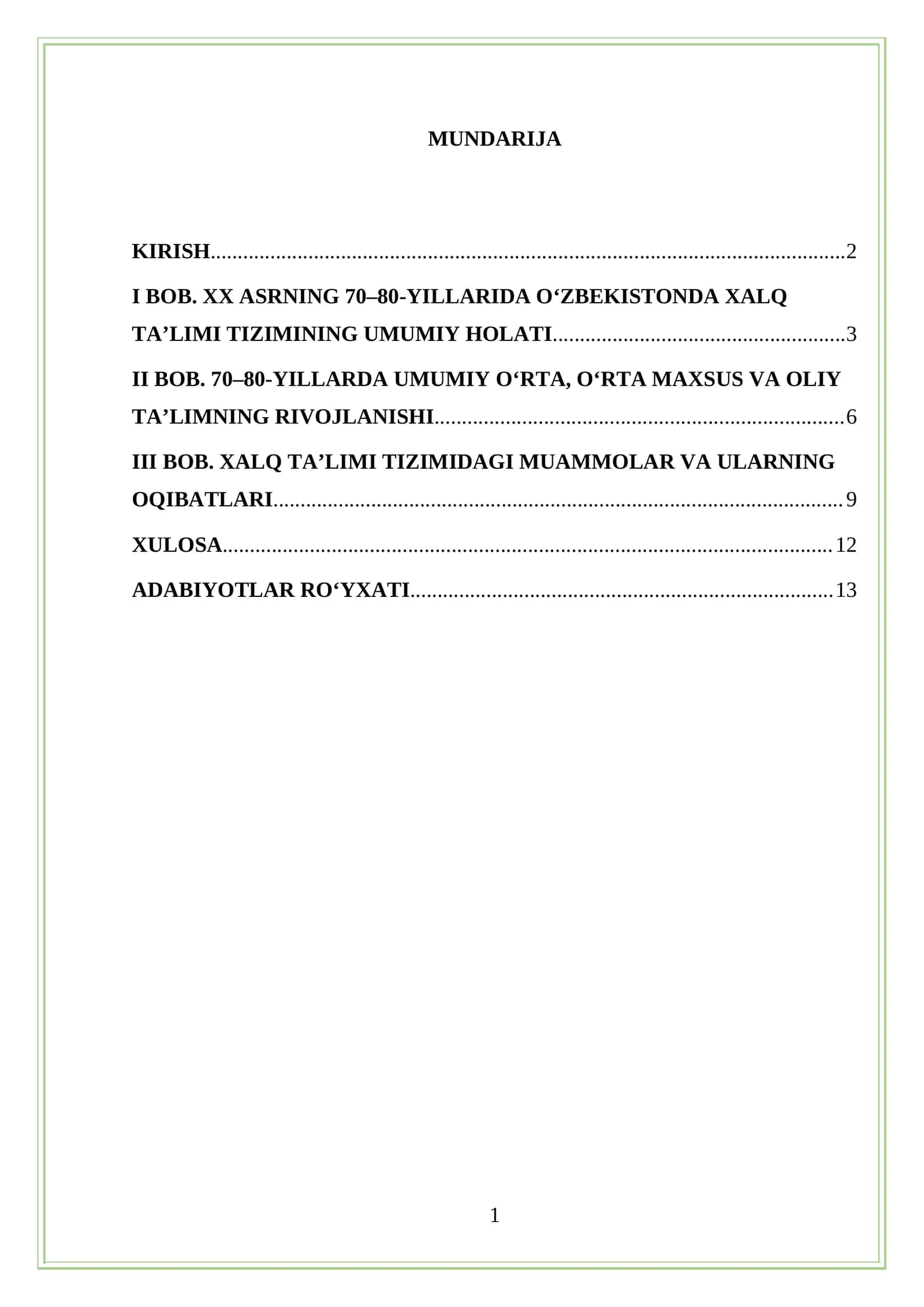 XX asrning 70-80 yillarda Oʻzbekistonda xalq taʼlimi 1